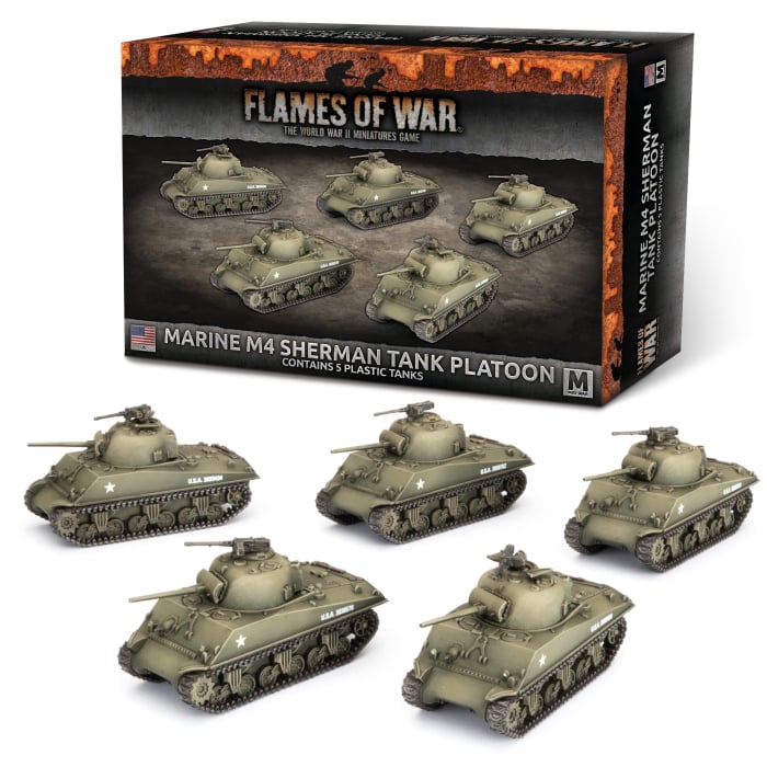 UBX99 The Pacific: Marine M4 Sherman Platoon (x5 Plastic)