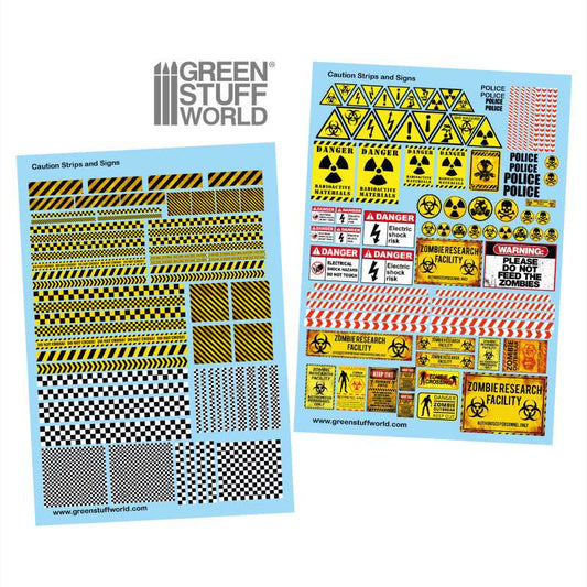 Waterslide Decals: Caution Strips and Signs Decals