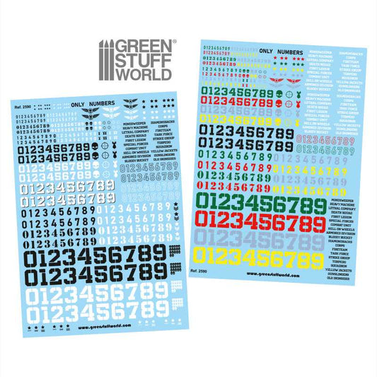 Waterslide Decals: Only Numbers