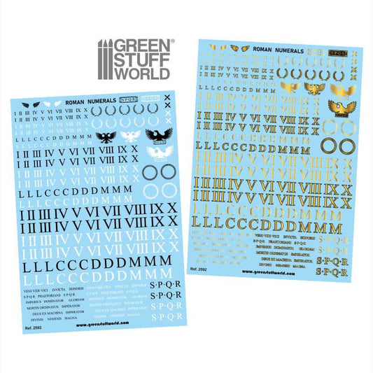 Waterslide Decals: Roman Numerals