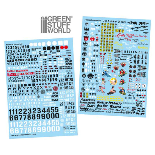 Waterslide Decals: Tactical Numerals and Pinup Decals
