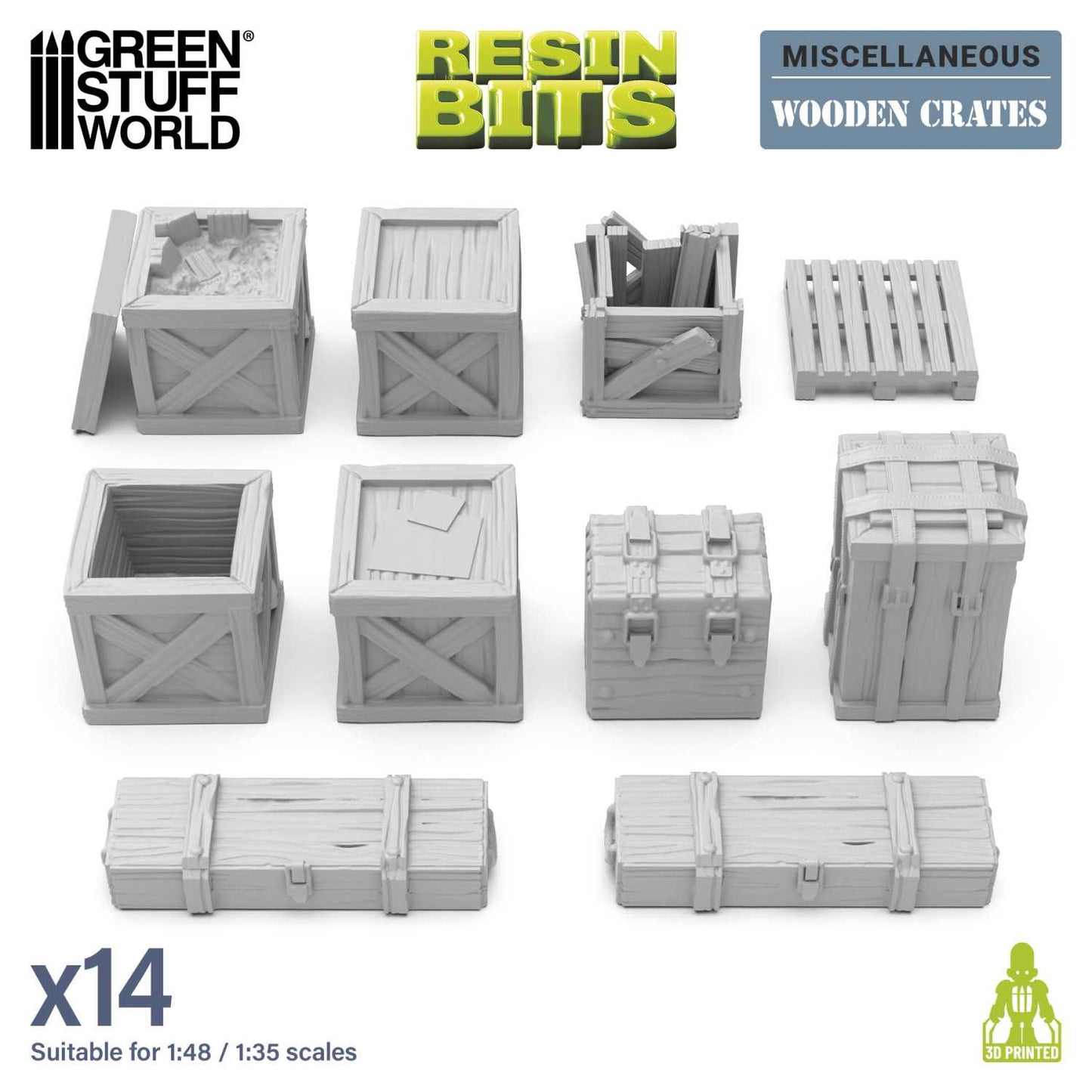 3D Printed: Wooden Food Crates (x14)